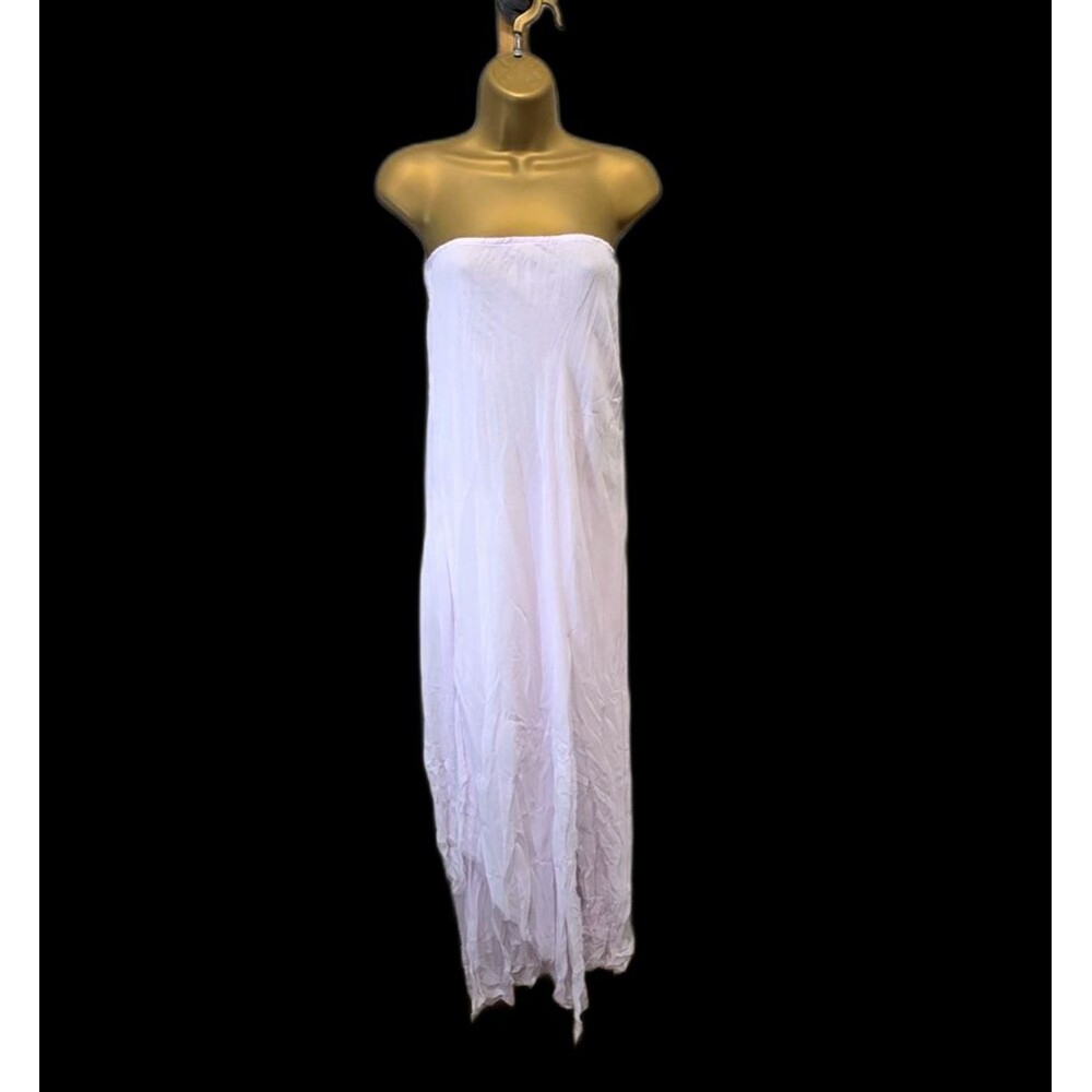 Zara Lavender Strapless Long Dress Med Sheer Layered Asymmetric Ethereal Fairy